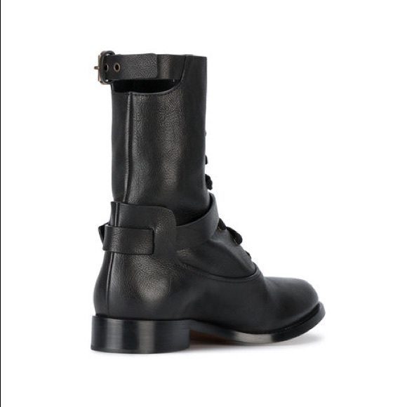Sold - Chloe Leather Biker Boots - Picture 2 of 4
